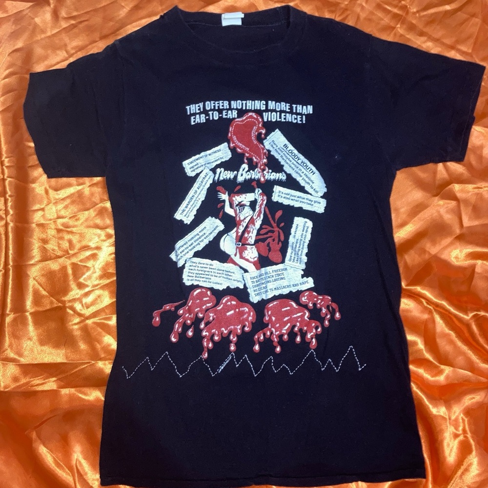 Vintage new barbarians inc 1979 black tee